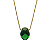 Pingente Ouro 18k Ponto de Luz Oval 6x8mm Verde Esmeralda - Imagem 1