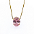 Pingente Ouro 18k Ponto de Luz Oval 6x8mm Rosa - Imagem 1
