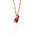 Pingente Ouro 18k Ponto de Luz Gota 6x8mm Vermelho - Imagem 4