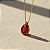 Pingente Ouro 18k Ponto de Luz Gota 6x8mm Vermelho - Imagem 1