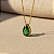 Pingente Ouro 18k Ponto de Luz Gota 6x8mm Verde Esmeralda - Imagem 1