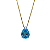 Pingente Ouro 18k Ponto de Luz Gota 6x8mm Zircônia Azul - Imagem 1