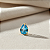 Pingente Ouro 18k Ponto de Luz Gota 6x8mm Zircônia Azul - Imagem 2