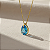 Pingente Ouro 18k Ponto de Luz Gota 6x8mm Zircônia Azul - Imagem 1