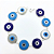 Pulseira Prata Olho Grego Degradê Azul 15mm Juntos - Imagem 1