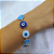 Pulseira Prata Olho Grego Degradê Azul 15mm Juntos - Imagem 2