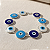 Pulseira Prata Olho Grego Degradê Azul 15mm Juntos - Imagem 1