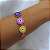 Pulseira Ouro 18k com Olho Grego 15mm Juntos Colorido - Imagem 1