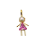 Pingente Filhos Ouro 18k Menina Rosa - Imagem 1