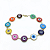 Pulseira Ouro 18k com Olho Grego 10mm Juntos Colorido - Imagem 2