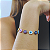 Pulseira Ouro 18k com Olho Grego 10mm Juntos Colorido - Imagem 1