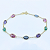 Pulseira Ouro 18k Oval Espaçada Zircônias Coloridas - Imagem 1