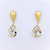 Brinco Ouro 18k Gota Branca - Imagem 1