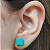 Brinco Ouro 18k Trevo Turquesa - Imagem 2