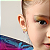 Brinco Laço Ouro 18k com Coração Rosa - Infantil - Imagem 2