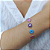 Pulseira Prata Olho Grego Coloridos 10mm Juntos - Imagem 1