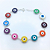Pulseira Prata Olho Grego Coloridos 10mm Juntos - Imagem 2