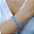 Pulseira Prata Olho Grego Azul Claro 10mm Juntos - Imagem 1