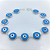 Pulseira Prata Olho Grego Azul Claro 10mm Juntos - Imagem 2
