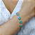 Pulseira Prata Olho Grego Verde Claro 10mm Juntos - Imagem 1