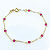 Pulseira Ouro 18k Pedrinhas Vermelhas Espaçadas - Infantil - Imagem 1