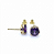 Brinco Ouro 18k Ponto de Luz Redonda 6mm Roxo - Imagem 4