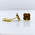 Brinco Ouro 18k Trevo Olho de Tigre - Imagem 1