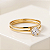 Anel Solitário Aro Duplo Cálice Ouro 18k com Moissanite - Imagem 1