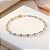 Pulseira Ouro 18k Pedrinhas Azul Juntinhas - Infantil - Imagem 1