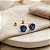 Brinco Ouro 18k Ponto de Luz Redonda 6mm Azul - Imagem 1