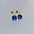 Brinco Ouro 18k Ponto de Luz Redonda 6mm Azul - Imagem 5
