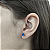 Brinco Ouro 18k Ponto de Luz Redonda 6mm Azul - Imagem 4