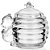 Meleira Colmeia Urso de Vidro Incolor Porta Mel 190ml - Imagem 1