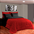 Kit Edredom 6 Peças Casal  Queen 2,40 X 2,20 Metros Matelado Dupla Face Preto e Vermelho Casa Dona - Imagem 1