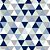 Tapete Mosaico Triângulos para Sala e Quarto 1,00 X 1,40 Metros Antiderrapante Anti Térmico  Azul, Branco e Cinza Casa Dona - Imagem 2