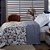 Edredom Violeta Casal Queen 190 Fios Micropercal 2,40 X 2,20 Metros Matelado Dupla Face Estampa Floral Cinza e Amarelo Casa Dona - Imagem 2