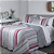 Colcha França estampada Listrado  vermelho King 2,80 x 2,60 - Imagem 1