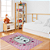 Tapete Infantil de Atividades para Quarto 100cm x 140cm Antiderrapante Gatinho Rosa - Imagem 1