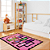 Tapete Infantil de Atividades para Quarto 100cm x 140cm Antiderrapante Amarelinha Rosa - Imagem 1