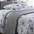 Jogo de Cama Lençol Casal Percal 200 fios Estampado Floral Azul Microtec 04 Peças Toque Macio - Imagem 2