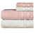 Jogo Toalhas de Banho e Rosto Comfort 100% Algodão 423g/m² Toque Suave e Absorvente Marfim e Rose - Imagem 1