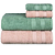 Jogo Toalhas de Banho e Rosto Comfort 100% Algodão 423g/m² Toque Suave e Absorvente Rosa e Verde - Imagem 1