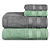 Jogo Toalhas de Banho e Rosto Comfort 100% Algodão 423g/m² Toque Suave e Absorvente Cinza e Verde - Imagem 1