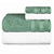 Jogo Toalhas de Banho e Rosto Comfort 100% Algodão 423g/m² Toque Suave e Absorvente Branco e Verde - Imagem 1