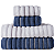 Jogo com 4 Toalhas Wave Premium 450g/m² 100% Algodão Banho e Rosto Azul e Branco - Imagem 1