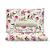 Jogo de Cama Lençol Queen Percal 200 Fios Estampado Floral Rosa e Marfim Microtec 04 Peças Toque Macio - Imagem 1