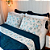 Enxoval Kit Coordenado Queen Encanto Azul 7 Peças - Jogo De Lençol Percal 200 Fios+ Cobre Leito Mosaico 150 Fios - Imagem 1