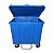 Container Contentor Plástico 1000 Litros Para Lixo  Com Pedal + Rodas 200mm + Dreno - Imagem 2
