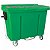 Container Contentor Plástico 700 Litros Para Lixo  Com Pedal + Rodas 200mm + Dreno - Imagem 3