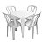 Conjunto de Mesa com 4 Cadeiras Plástica Monobloco Branco - Imagem 1